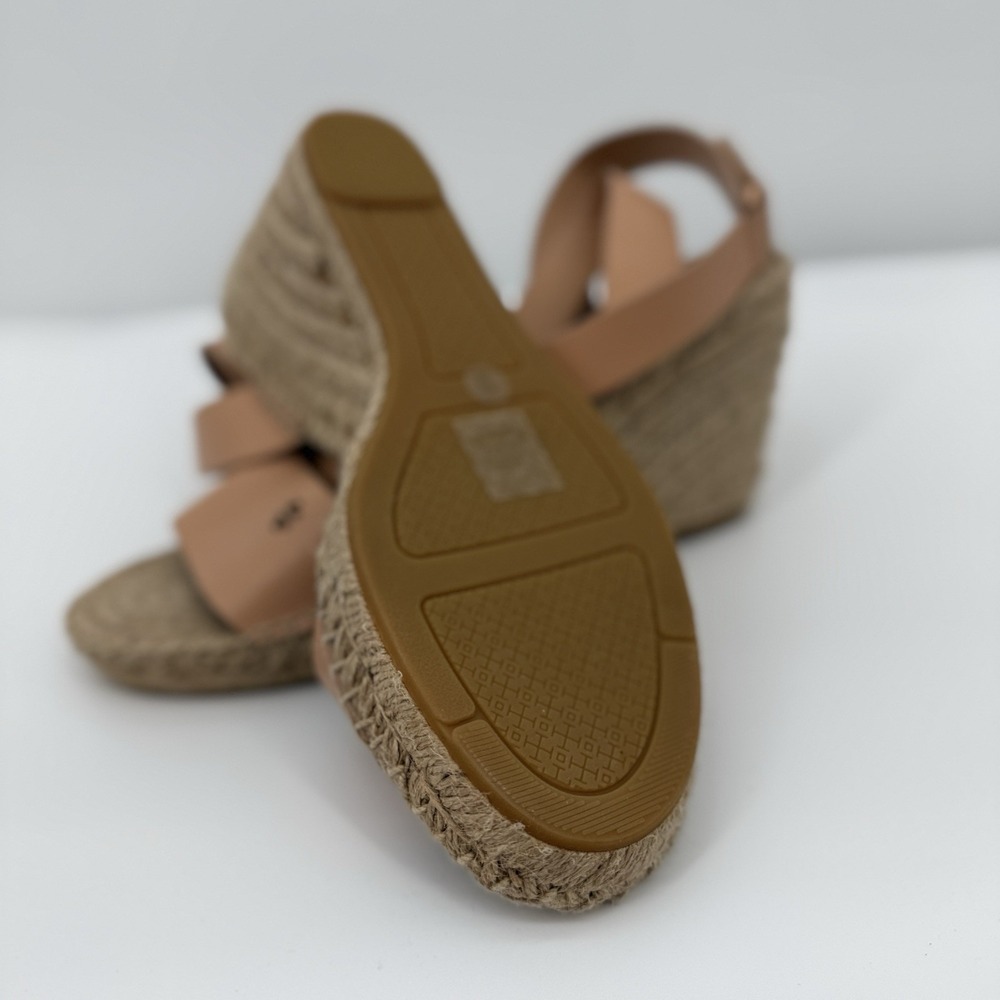 Tory Burch Bima 2 Espadrille Wedge Sandals Size 9 Tan NEW Ankle Strap Open Toe - Picture 4 of 7